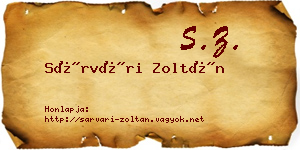 Sárvári Zoltán névjegykártya