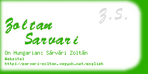 zoltan sarvari business card