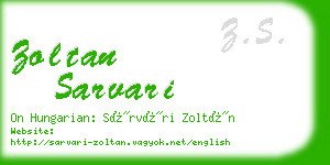 zoltan sarvari business card